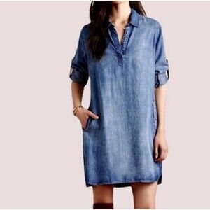 Anthropologie Cloth & Stone Chambray Midi Dress